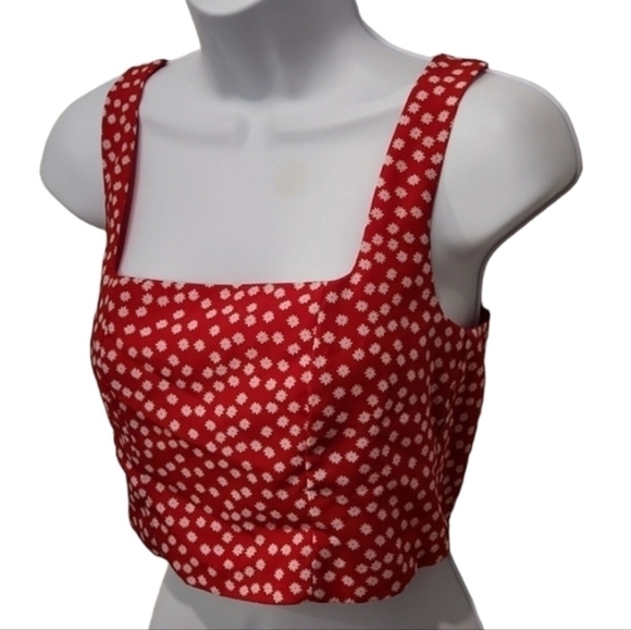 Floral Polka Dot Crop Top - Picture 3 of 6
